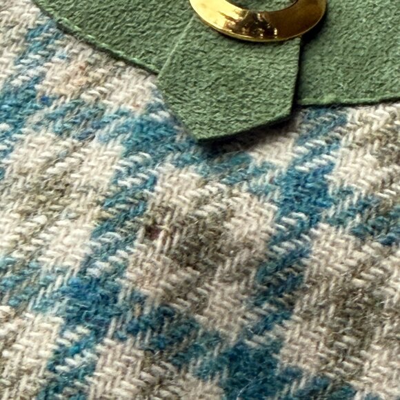 Vintage Wool Suede Green Sleeveless Checkered Pullover Vest Plaid Womens S/M - Picture 13 of 14